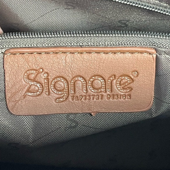 Signare Tapestry Brown Puppies Dog  Tote Hand Bag Large Rare Novelty - Picture 2 of 15